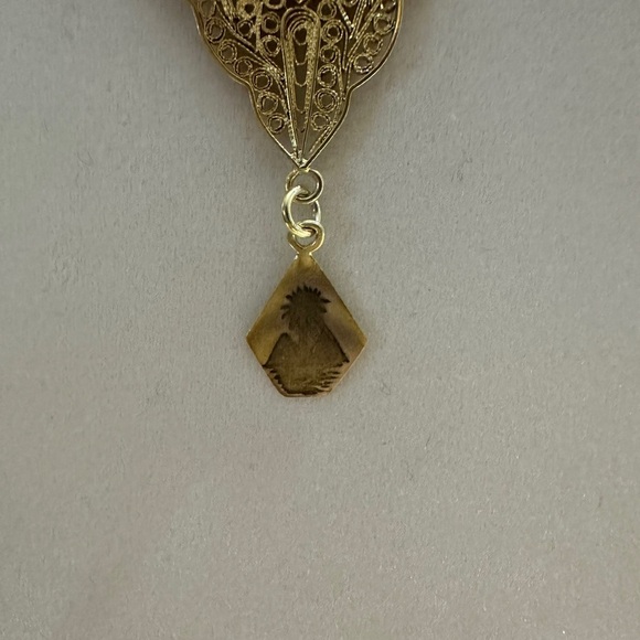 Elegant Gold plated Silver filigree Vintage Egyptian necklace - Picture 4 of 13